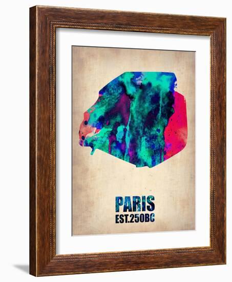 Paris Watercolor Map-NaxArt-Framed Art Print