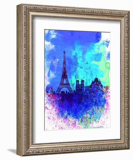 Paris Watercolor Skyline-NaxArt-Framed Art Print