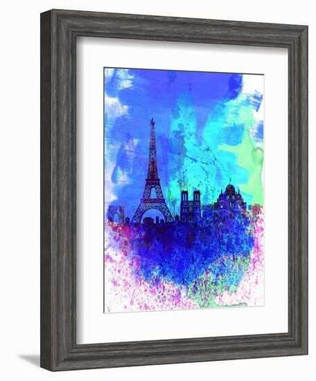 Paris Watercolor Skyline-NaxArt-Framed Art Print