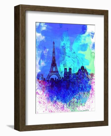 Paris Watercolor Skyline-NaxArt-Framed Art Print