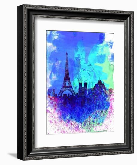 Paris Watercolor Skyline-NaxArt-Framed Art Print