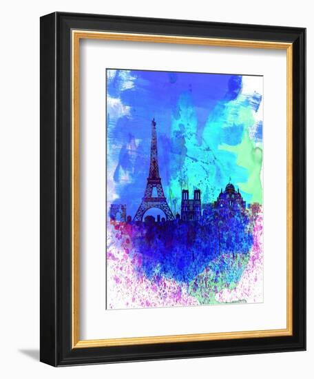 Paris Watercolor Skyline-NaxArt-Framed Art Print