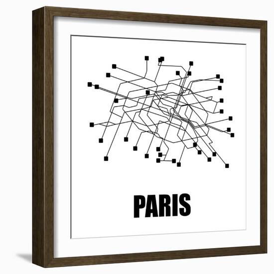 Paris White Subway Map-null-Framed Art Print