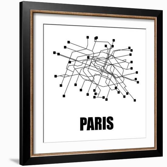 Paris White Subway Map-null-Framed Premium Giclee Print