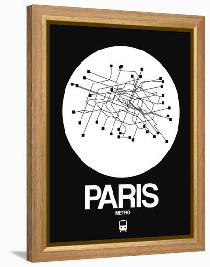 Paris White Subway Map-NaxArt-Framed Stretched Canvas