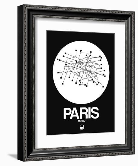 Paris White Subway Map-NaxArt-Framed Art Print