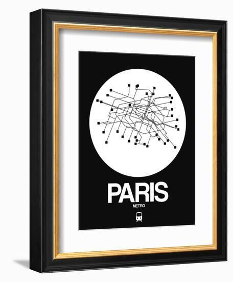 Paris White Subway Map-NaxArt-Framed Art Print