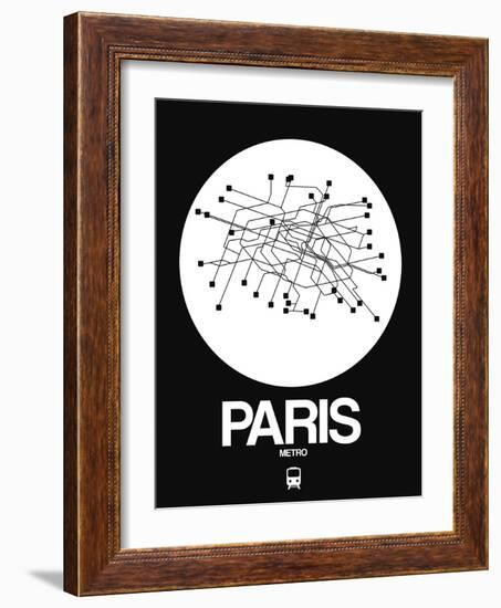 Paris White Subway Map-NaxArt-Framed Art Print