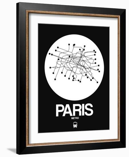 Paris White Subway Map-NaxArt-Framed Art Print