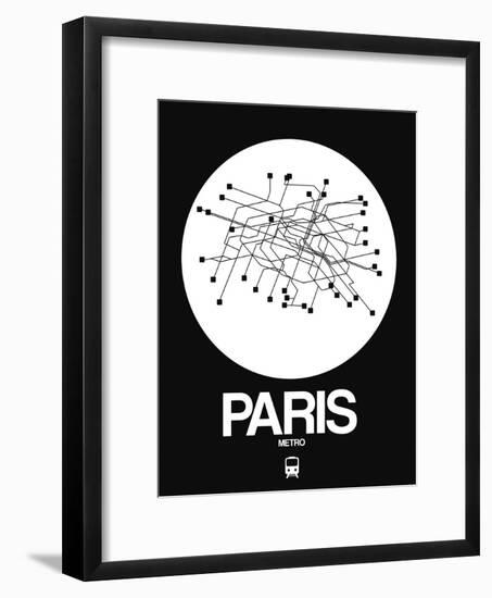 Paris White Subway Map-NaxArt-Framed Art Print