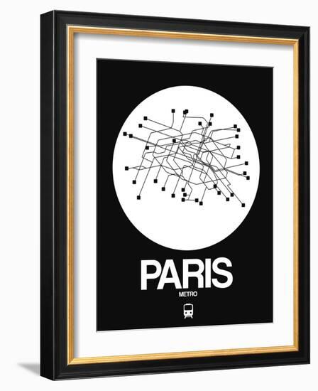 Paris White Subway Map-NaxArt-Framed Art Print