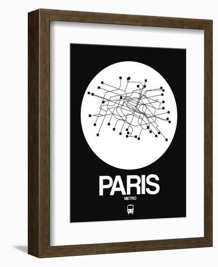 Paris White Subway Map-NaxArt-Framed Premium Giclee Print