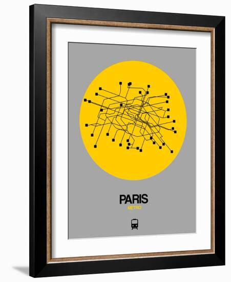 Paris Yellow Subway Map-NaxArt-Framed Art Print