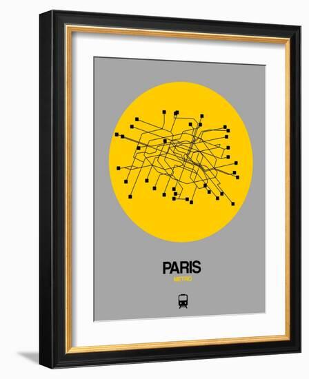 Paris Yellow Subway Map-NaxArt-Framed Art Print