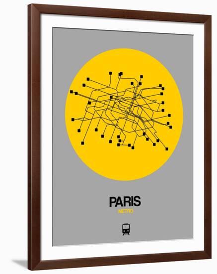 Paris Yellow Subway Map-NaxArt-Framed Art Print