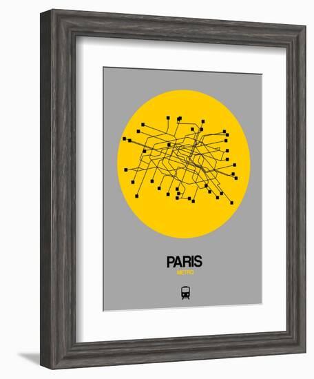 Paris Yellow Subway Map-NaxArt-Framed Art Print