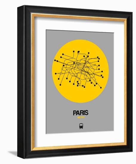 Paris Yellow Subway Map-NaxArt-Framed Art Print