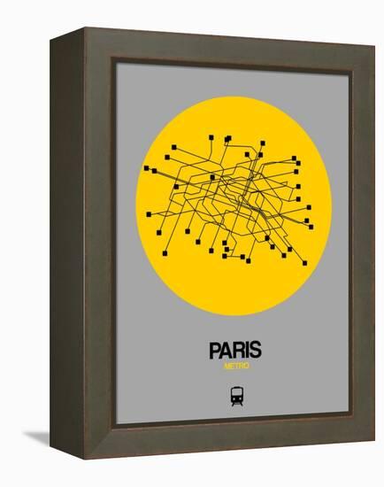 Paris Yellow Subway Map-NaxArt-Framed Stretched Canvas