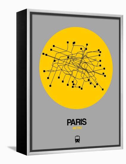 Paris Yellow Subway Map-NaxArt-Framed Stretched Canvas