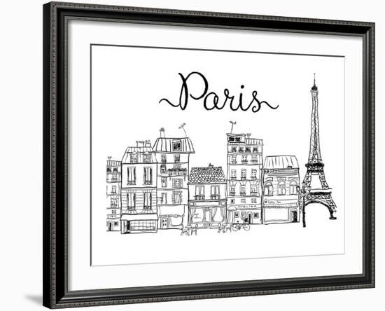 Paris-Peach & Gold-Framed Art Print