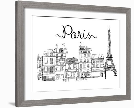 Paris-Peach & Gold-Framed Art Print