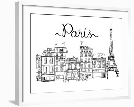 Paris-Peach & Gold-Framed Art Print