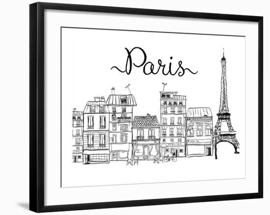 Paris-Peach & Gold-Framed Art Print