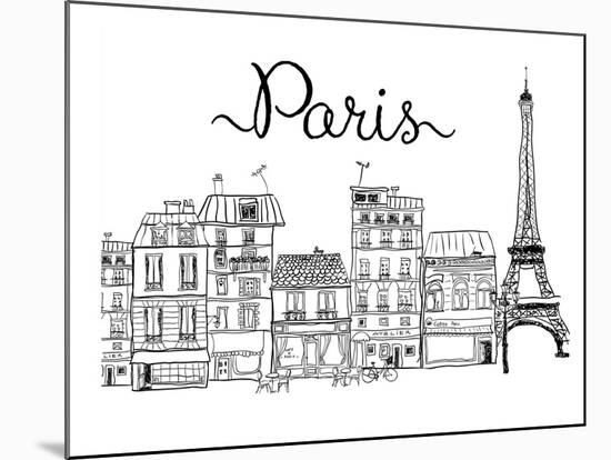 Paris-Peach & Gold-Mounted Art Print