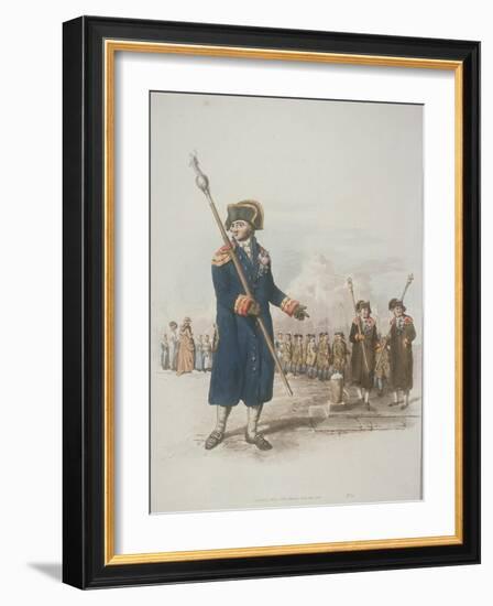 Parish Beadle in Civic Costume Holding a Staff, 1805-William Henry Pyne-Framed Giclee Print