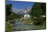 Parish Church against Reiteralpe, Ramsau, Upper Bavaria, Bavaria, Germany, Europe-Hans-Peter Merten-Mounted Photographic Print