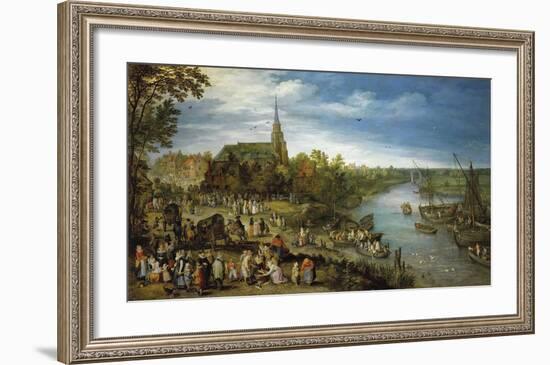 Parish Fair in Schelle-Pieter Bruegel the Elder-Framed Premium Giclee Print