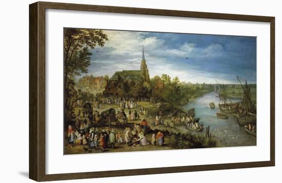 Parish Fair in Schelle-Pieter Bruegel the Elder-Framed Premium Giclee Print