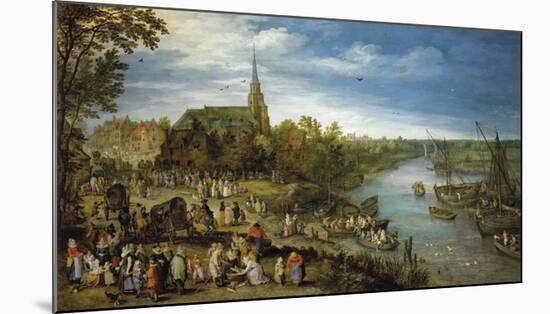 Parish Fair in Schelle-Pieter Bruegel the Elder-Mounted Premium Giclee Print