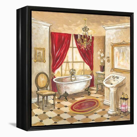 Parisian Bath - Red-Gregory Gorham-Framed Stretched Canvas