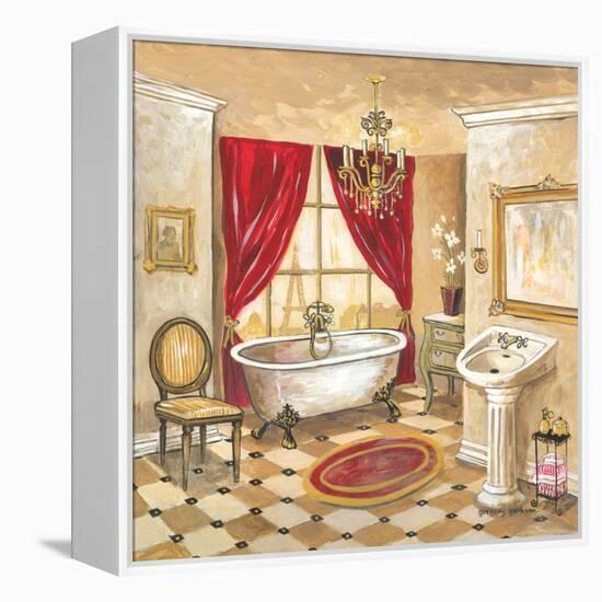 Parisian Bath - Red-Gregory Gorham-Framed Stretched Canvas