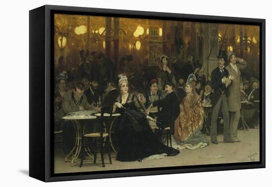 Parisian Café, 1875-Ilya Yefimovich Repin-Framed Premier Image Canvas