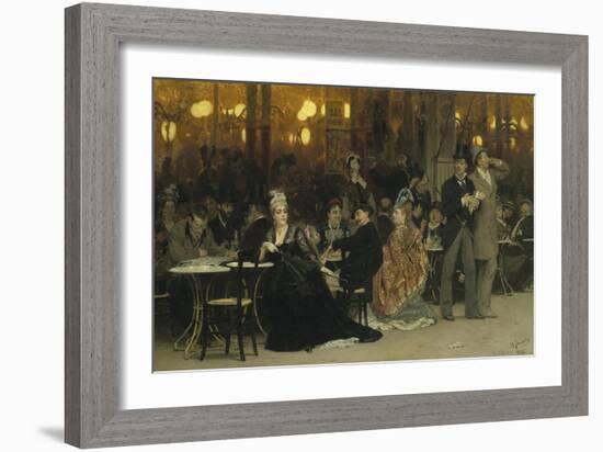Parisian Café, 1875-Ilya Yefimovich Repin-Framed Giclee Print