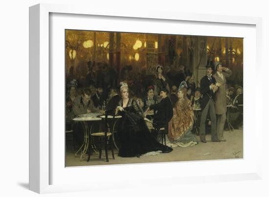 Parisian Café, 1875-Ilya Yefimovich Repin-Framed Giclee Print