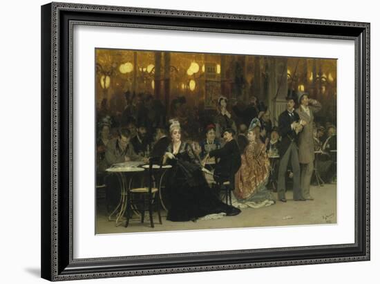 Parisian Café, 1875-Ilya Yefimovich Repin-Framed Giclee Print