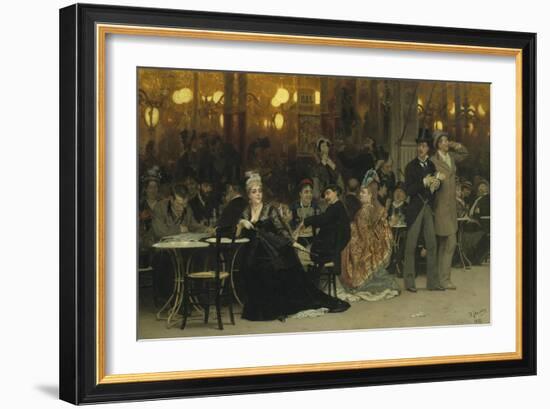 Parisian Café, 1875-Ilya Yefimovich Repin-Framed Giclee Print