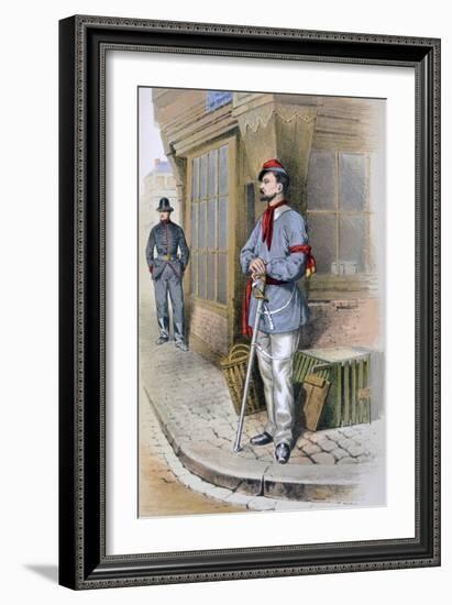 Parisian Civic Guard, 1887-A Lemercier-Framed Giclee Print