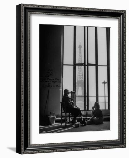 Parisian Cleaning Women Eating Lunch by a Window-Yale Joel-Framed Photographic Print