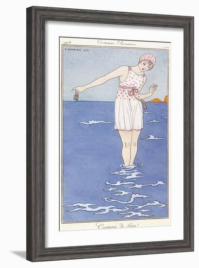 Parisian Clothing: Bathing Costume, 1913-Georges Barbier-Framed Giclee Print