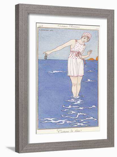 Parisian Clothing: Bathing Costume, 1913-Georges Barbier-Framed Giclee Print