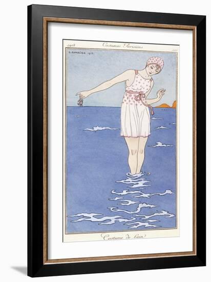 Parisian Clothing: Bathing Costume, 1913-Georges Barbier-Framed Giclee Print