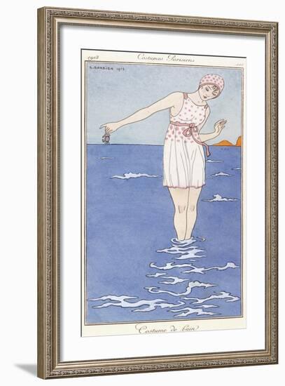 Parisian Clothing: Bathing Costume, 1913-Georges Barbier-Framed Premium Giclee Print