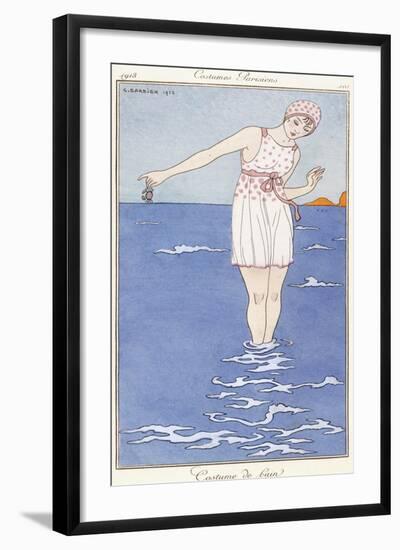 Parisian Clothing: Bathing Costume, 1913-Georges Barbier-Framed Premium Giclee Print