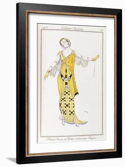 Parisian Clothing: Dione-Drawing by Bakst Executed by Paquin, 1913-Leon Bakst-Framed Giclee Print