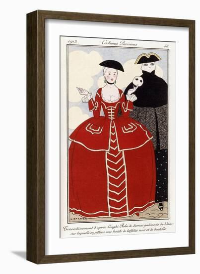 Parisian Clothing: Fancy Dress after Longhi, 1913-Georges Barbier-Framed Giclee Print