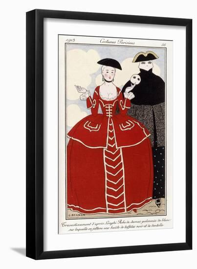 Parisian Clothing: Fancy Dress after Longhi, 1913-Georges Barbier-Framed Giclee Print